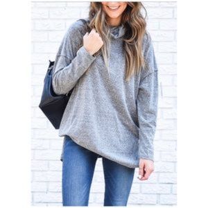 Free People Bella Vista Oversized Tunic Top in Charcoal